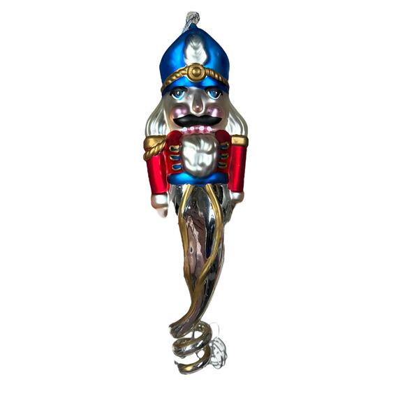 Department 56 Nutcracker Mercury Glass Large Handpainted Christmas Ornament - Picture 1 of 7